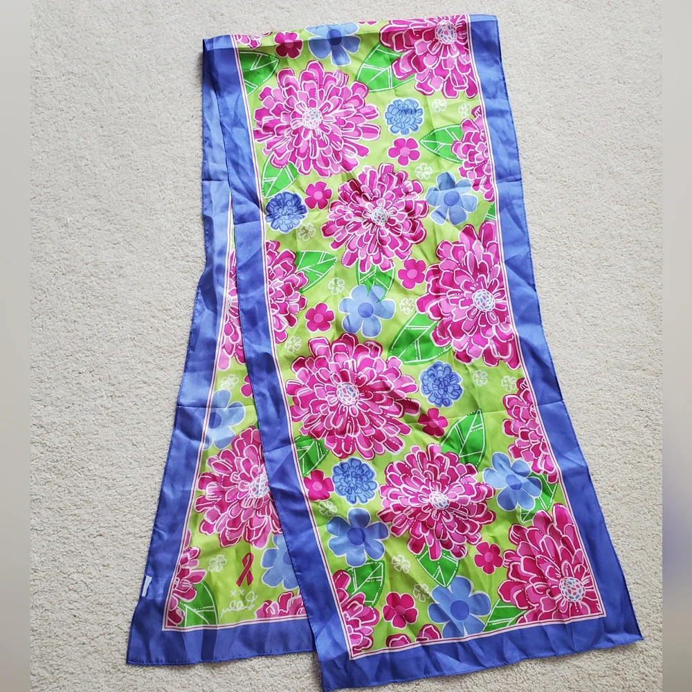 Lilly Pulitzer Floral Long Silky Scarf